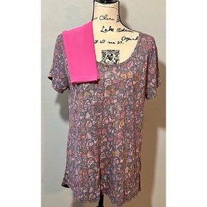 LuLaRoe pink leggings and matching blouse